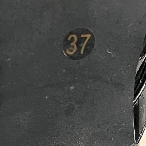 Shellys London Salisbury Black Patent Leather Fringe Silver Buckle Loafer Size 6 - Picture 5 of 17